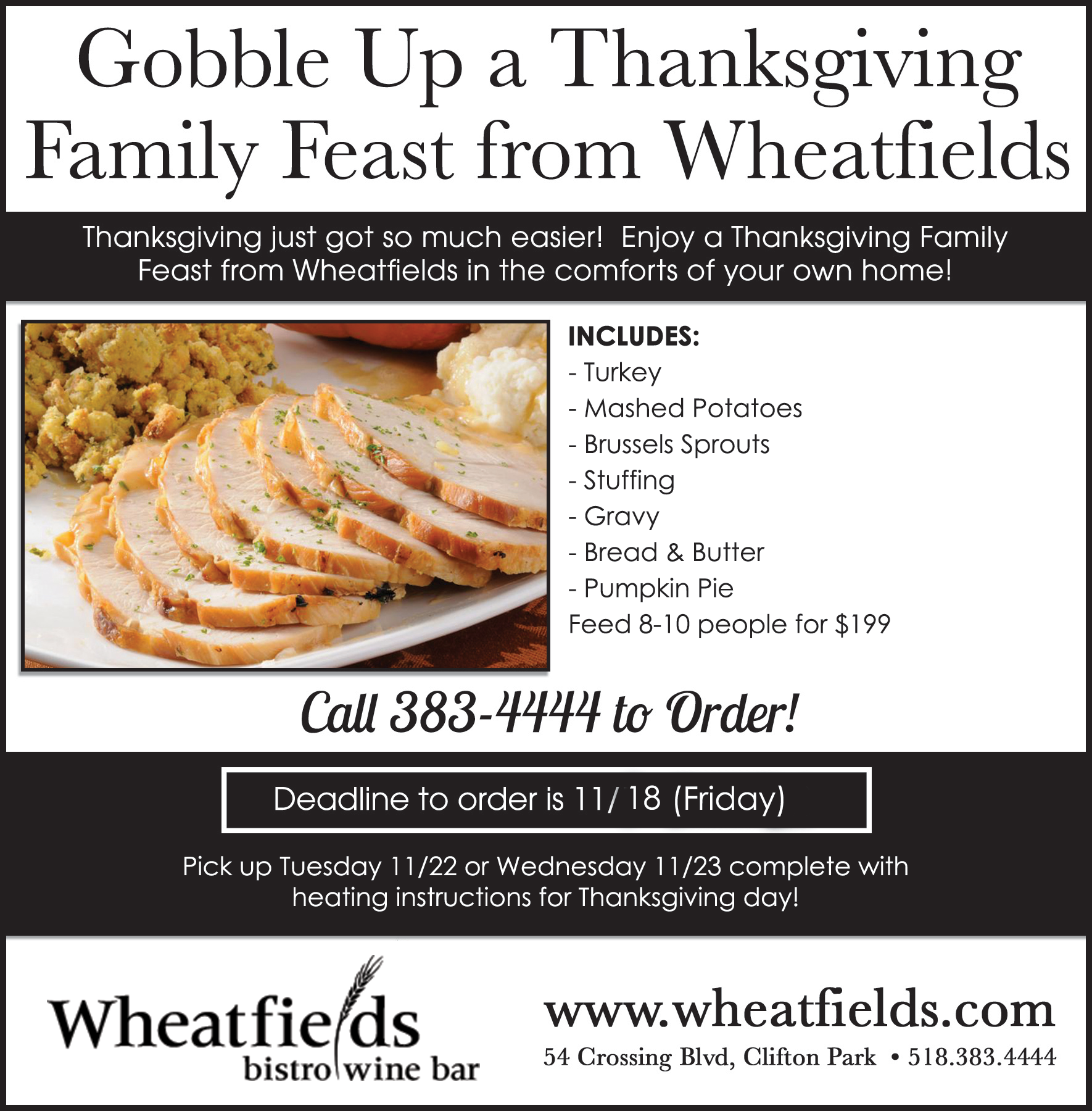 Wheatfields Thanksgiving Feast